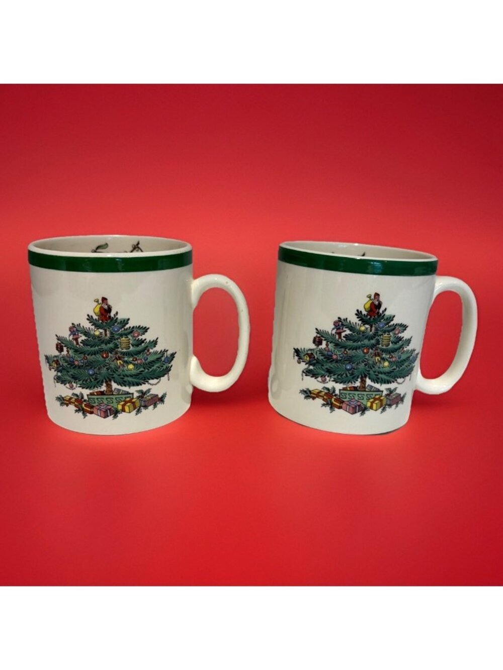 VTG Spode Christmas Tree Mug Coffee Tea Cup England Festive Holiday 9 Ounces